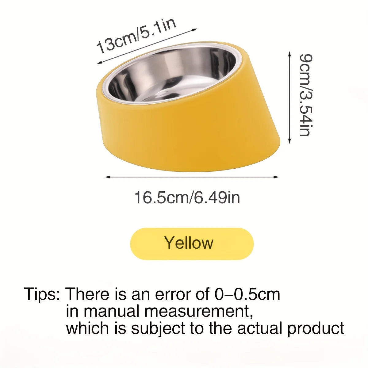 Tilted Stainless Steel Bowls for Small Dogs in 4 colors