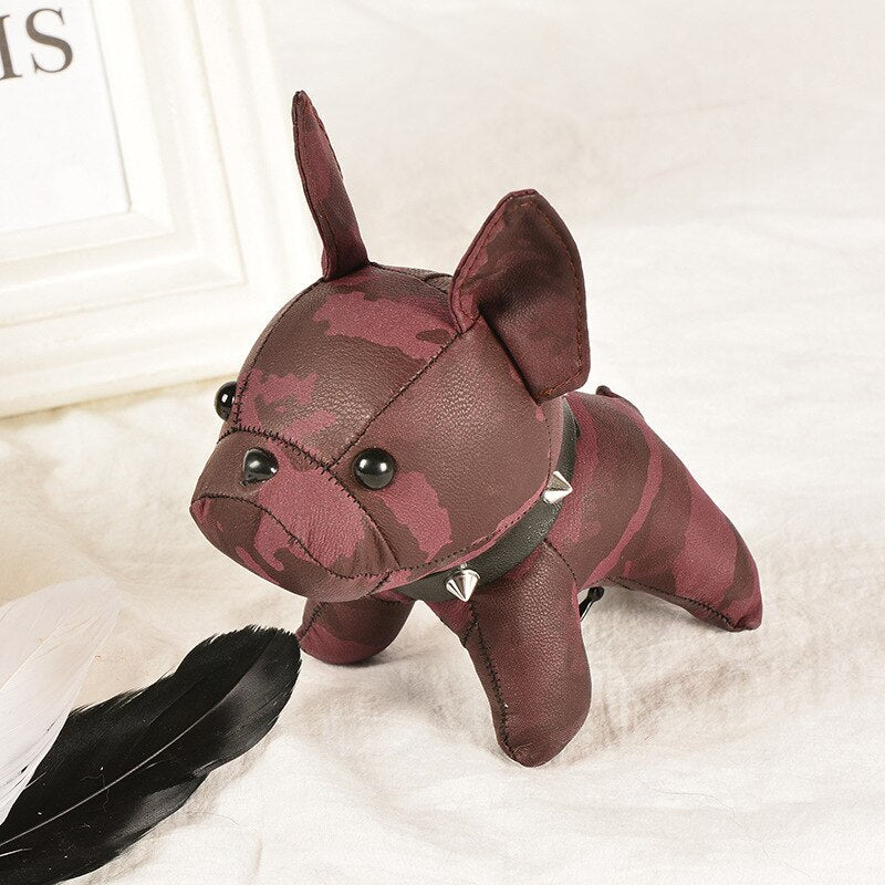 Mini Bulldog Faux Leather Keychain and Charm Bag