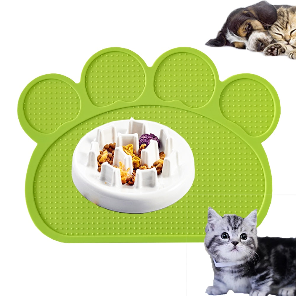 Paw Print Dog Bowl Mat
