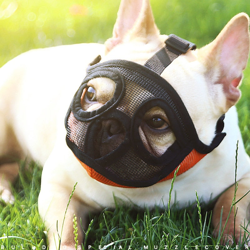 Adjustable Breathable Mesh Dog Muzzles for Short Snout Breeds