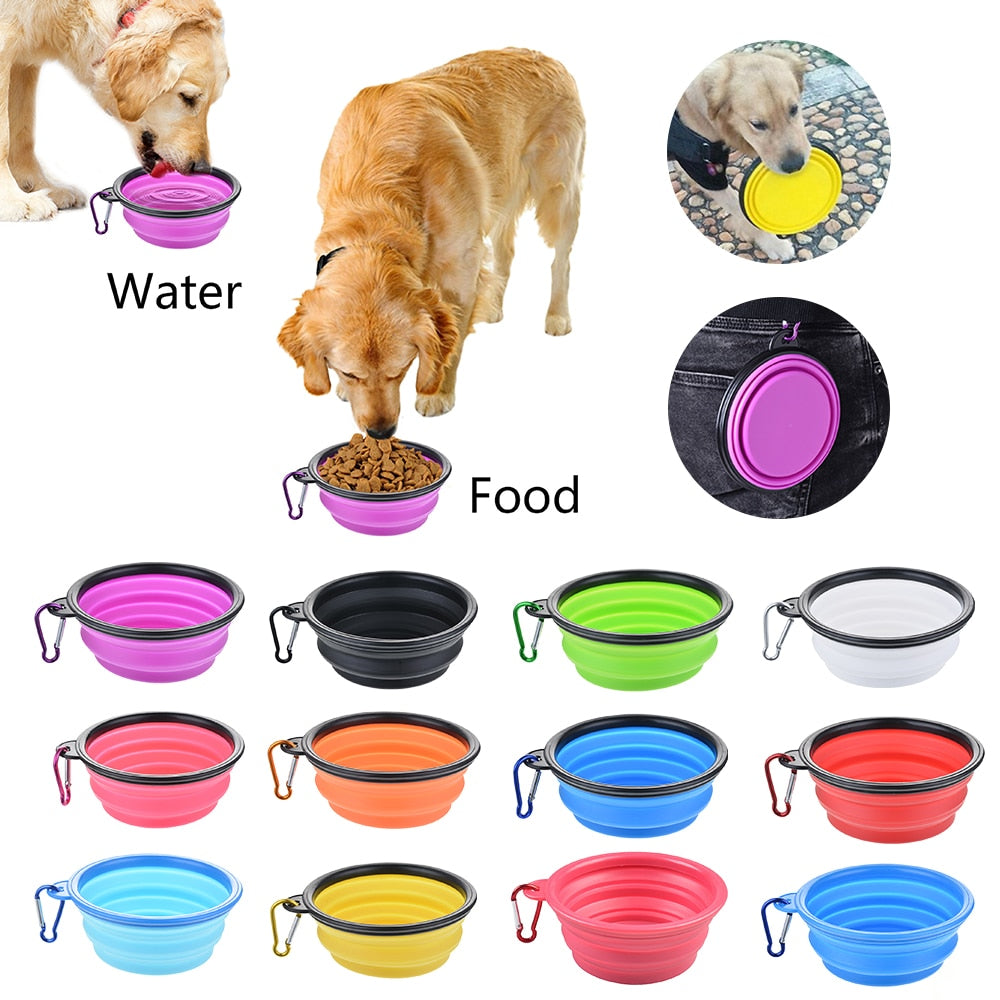 Collapsible Silicone Dog Travel Bowl, 350ml