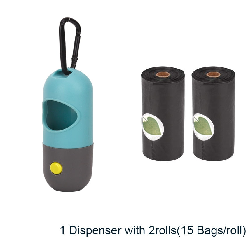 Sky Blue Poop Bag Dispenser with LED Flashlight