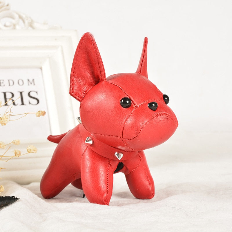 Mini Bulldog Faux Leather Keychain and Charm Bag