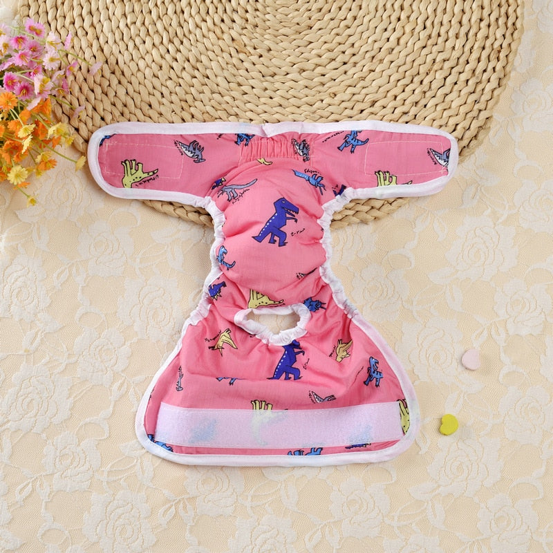 Cartoon Print Female Dog Diaper with Absorbent Pad