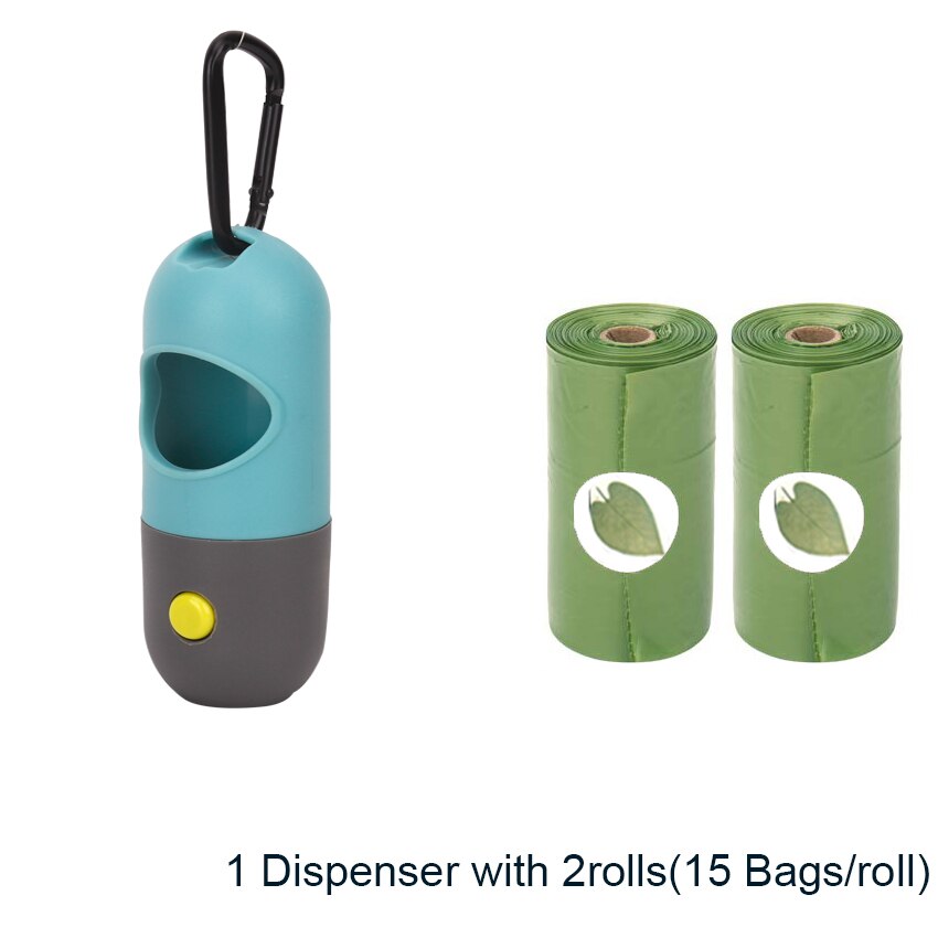 Sky Blue Poop Bag Dispenser with LED Flashlight