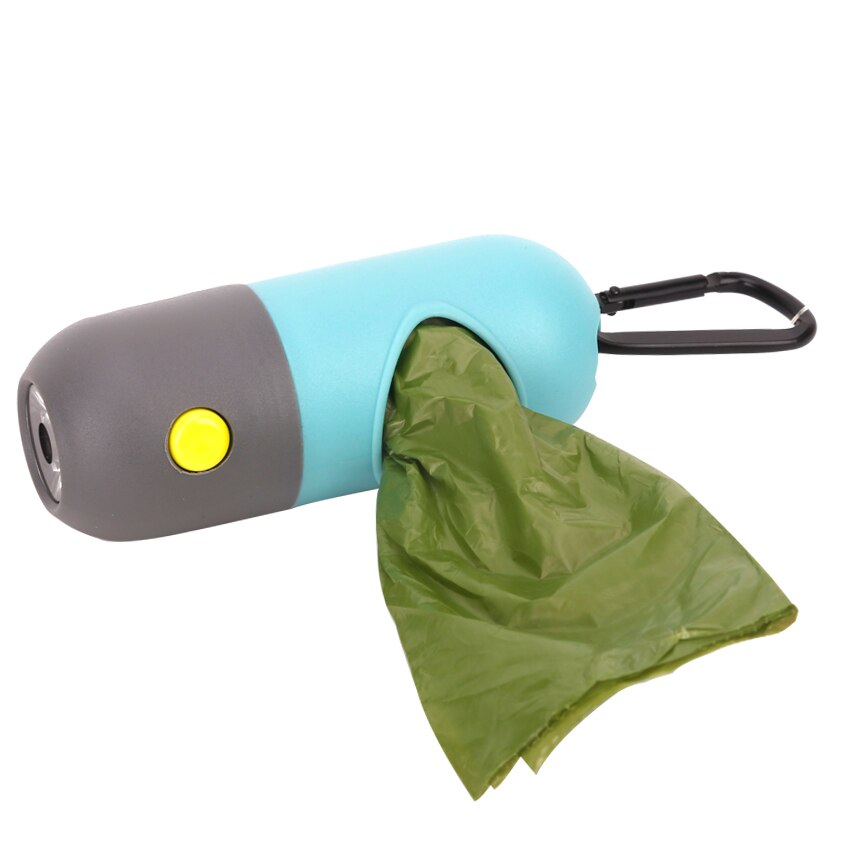 Sky Blue Poop Bag Dispenser with LED Flashlight