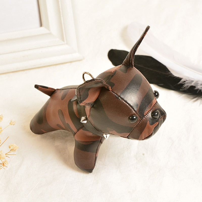 Mini Bulldog Faux Leather Keychain and Charm Bag