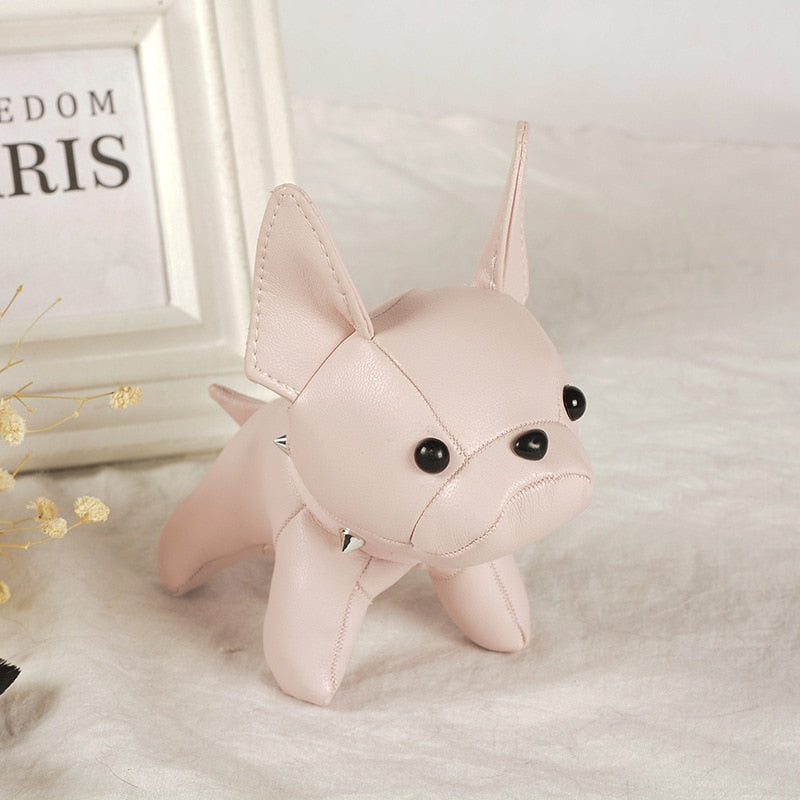 Mini Bulldog Faux Leather Keychain and Charm Bag