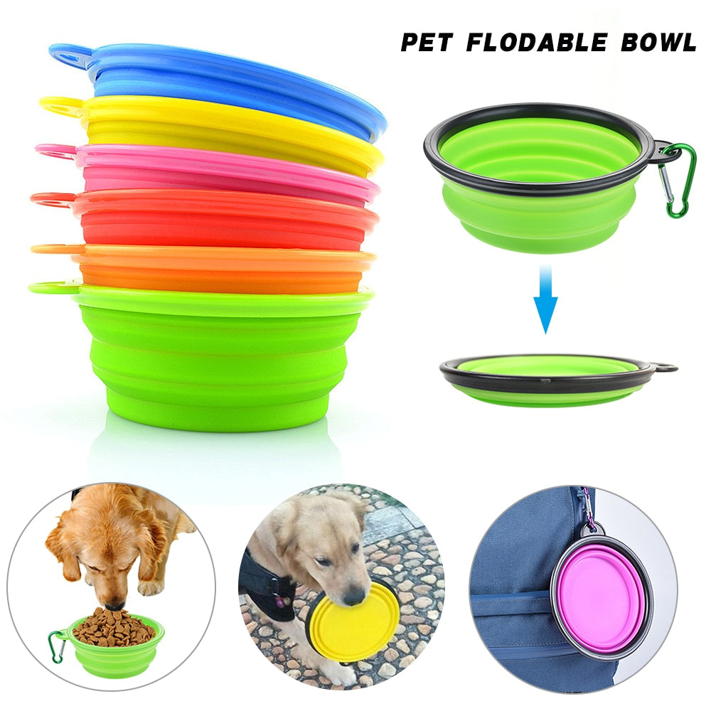 Collapsible Silicone Dog Travel Bowl, 350ml