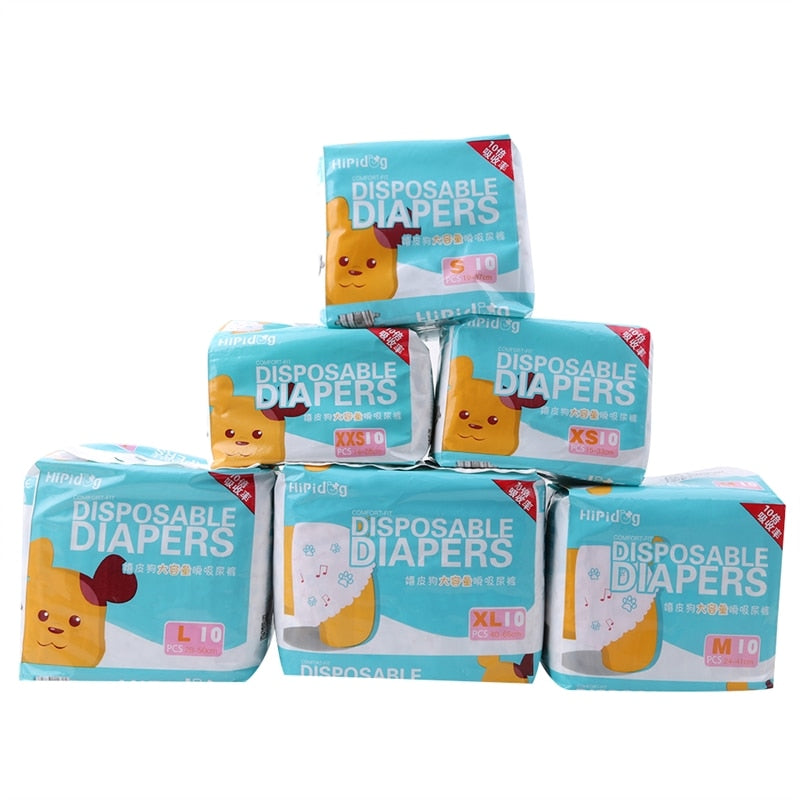 Hipidog Disposable Female Dog Diapers (10PCS/Bag)