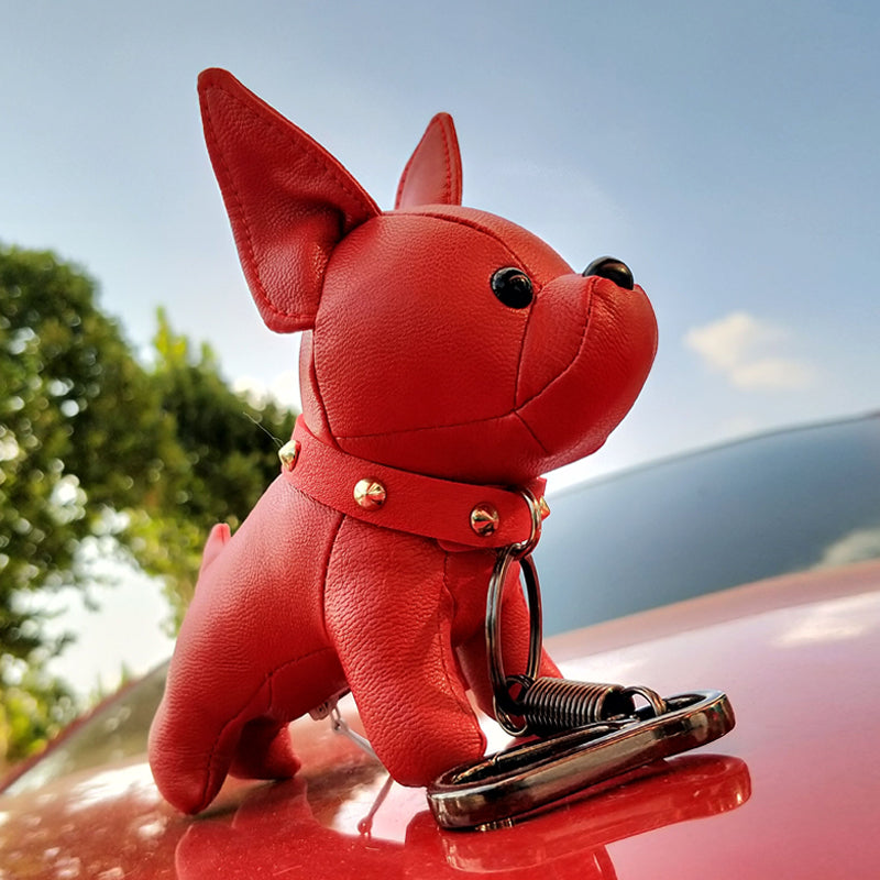 Mini Bulldog Faux Leather Keychain and Charm Bag