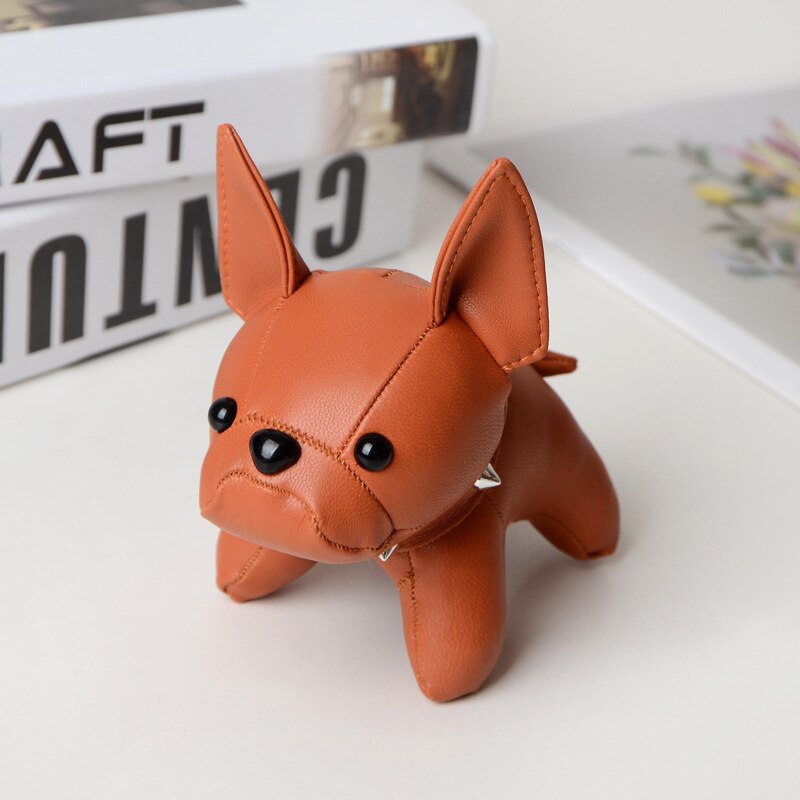 Mini Bulldog Faux Leather Keychain and Charm Bag
