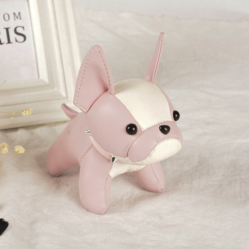 Mini Bulldog Faux Leather Keychain and Charm Bag