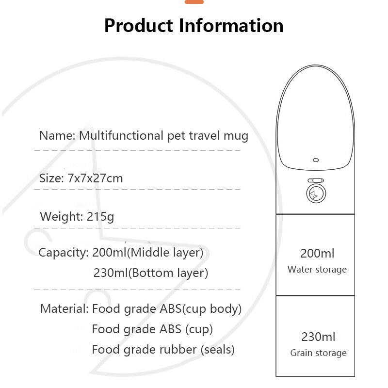 Rocket Water and Feed Travel Bottle