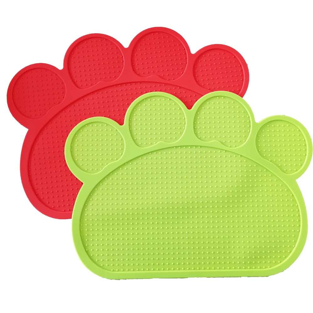 Paw Print Dog Bowl Mat