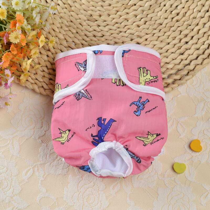 Cartoon Print Female Dog Diaper with Absorbent Pad
