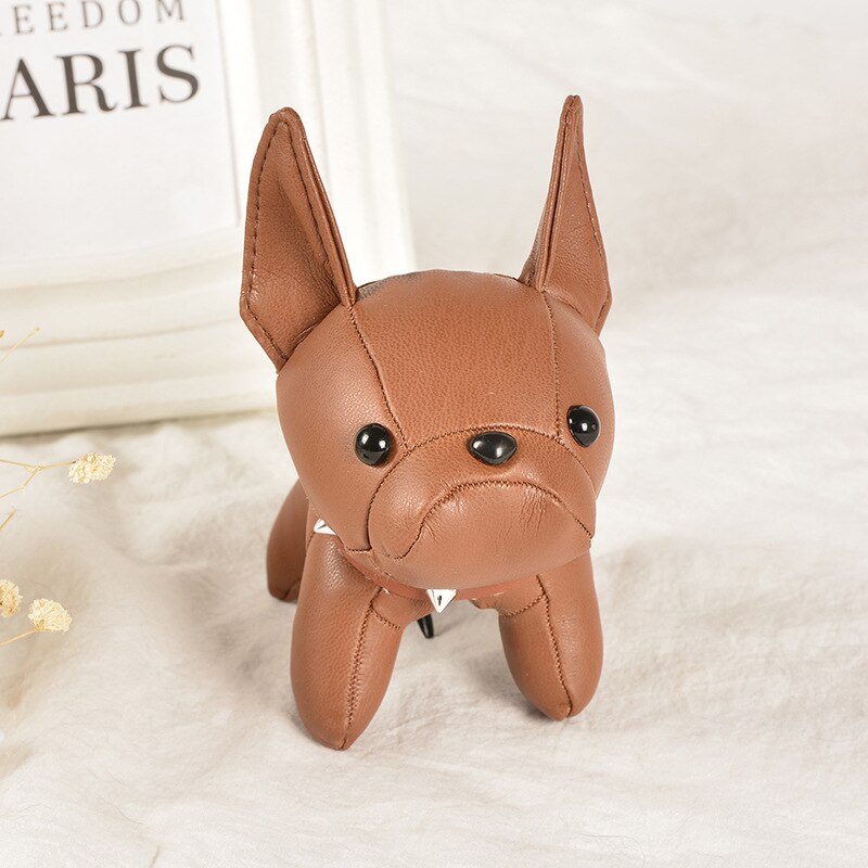 Mini Bulldog Faux Leather Keychain and Charm Bag