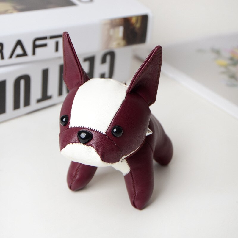 Mini Bulldog Faux Leather Keychain and Charm Bag