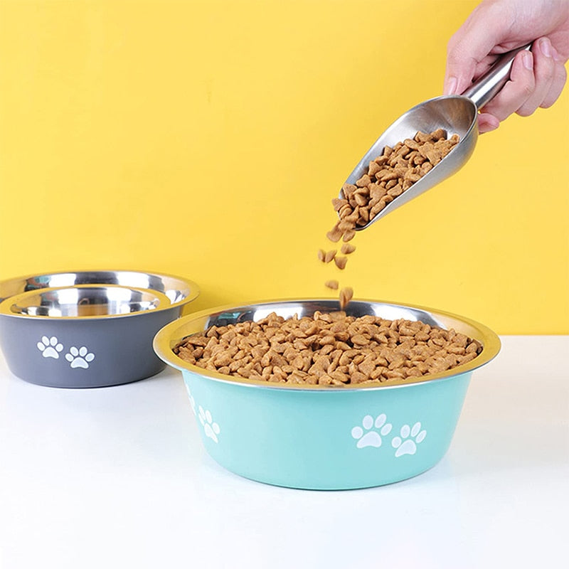 Paw Print Cool Dog Bowls