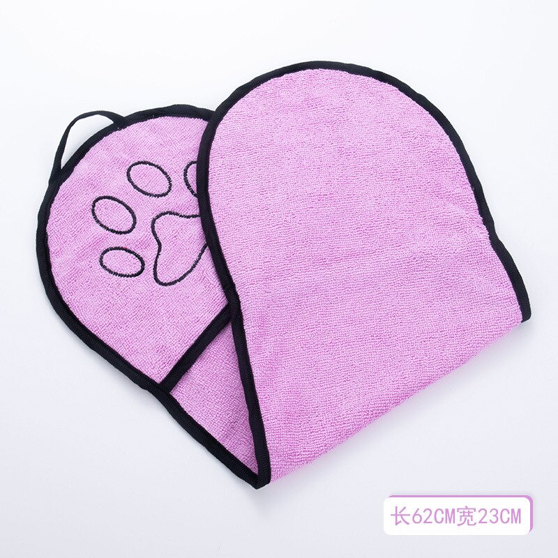 Thin Dog Towel with Paw Print Pockets