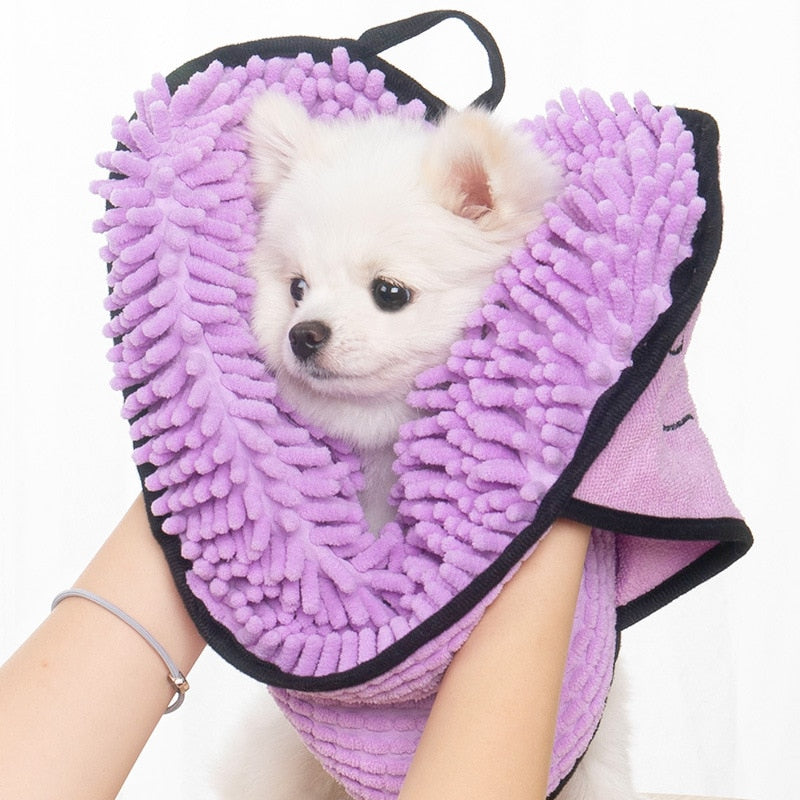 Thick Chenille Bath Towels for dogs