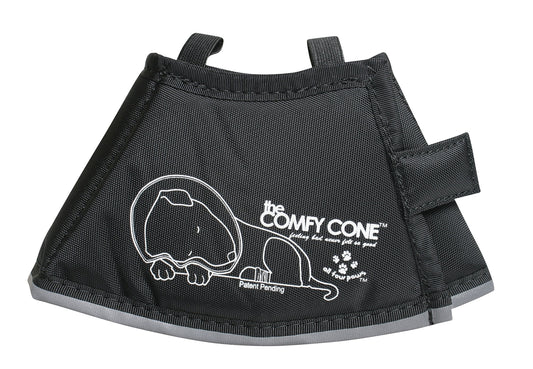 The Original Black Comfy Cone Soft Pet Recovery Collar by All Four Paws
