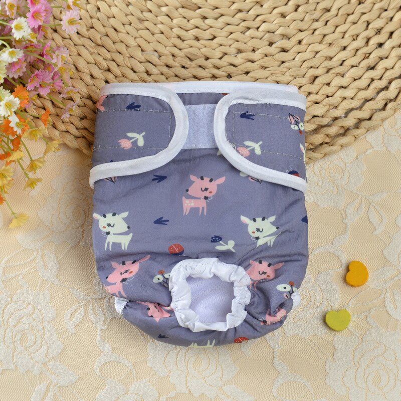 Cartoon Print Female Dog Diaper with Absorbent Pad