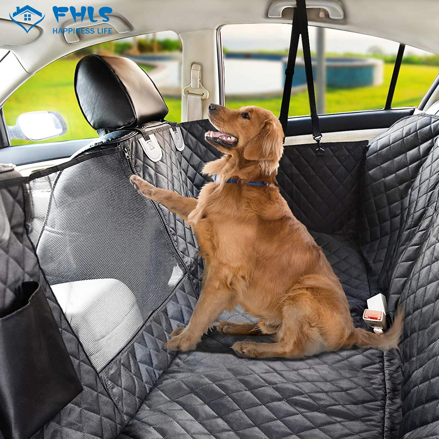 Waterproof Hammock Car Backseat Protector Cover for Dogs