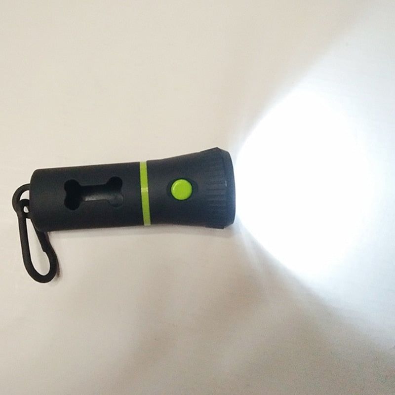 Black Poop Bag Dispenser with LED Flashlight