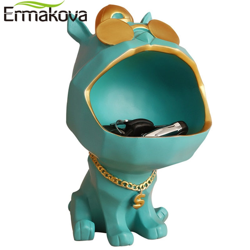 ERMAKOVA Nordic Cool Dog Figurine with Big Mouth Holder