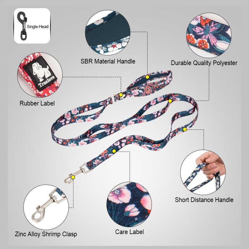 Truelove Floral Dog Leash (Multi-Loop design)