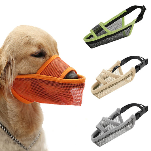 Adjustable Breathable Mesh Dog Muzzle for Regular and Long Snout Breeds