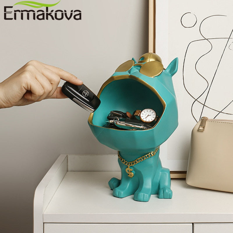 ERMAKOVA Nordic Cool Dog Figurine with Big Mouth Holder