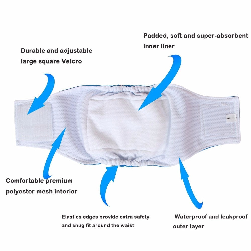 Ohbabyka Washable Reusable Male Dog Diaper