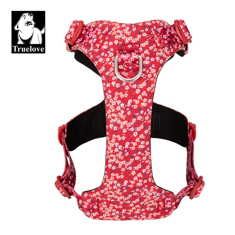 Truelove Flora Print Fashion Dog Harness 100% Cotton and 3M Reflective TLH6283