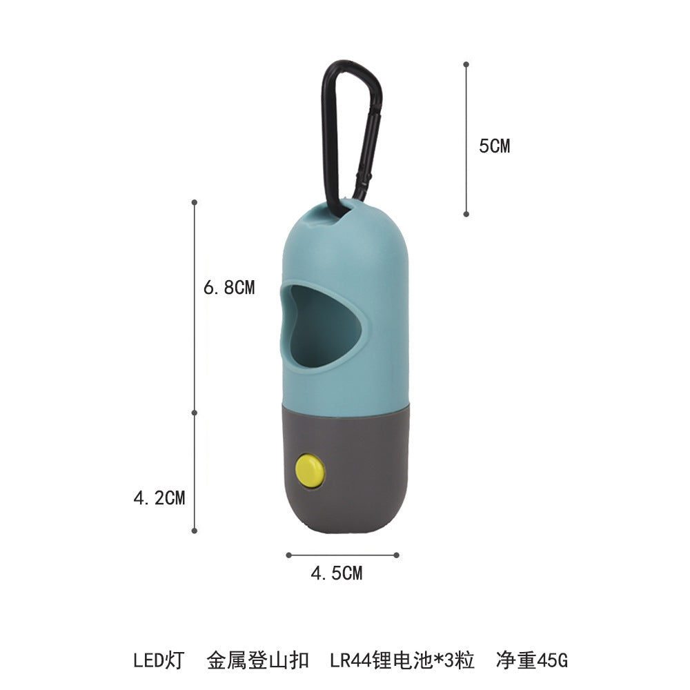 Sky Blue Poop Bag Dispenser with LED Flashlight