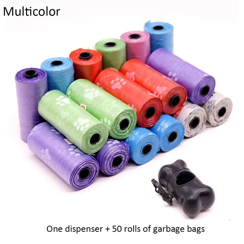 Dog Poop Bags with free bone dispenser (min 50 Rolls, bag size 22cmX28cm for small dogs)