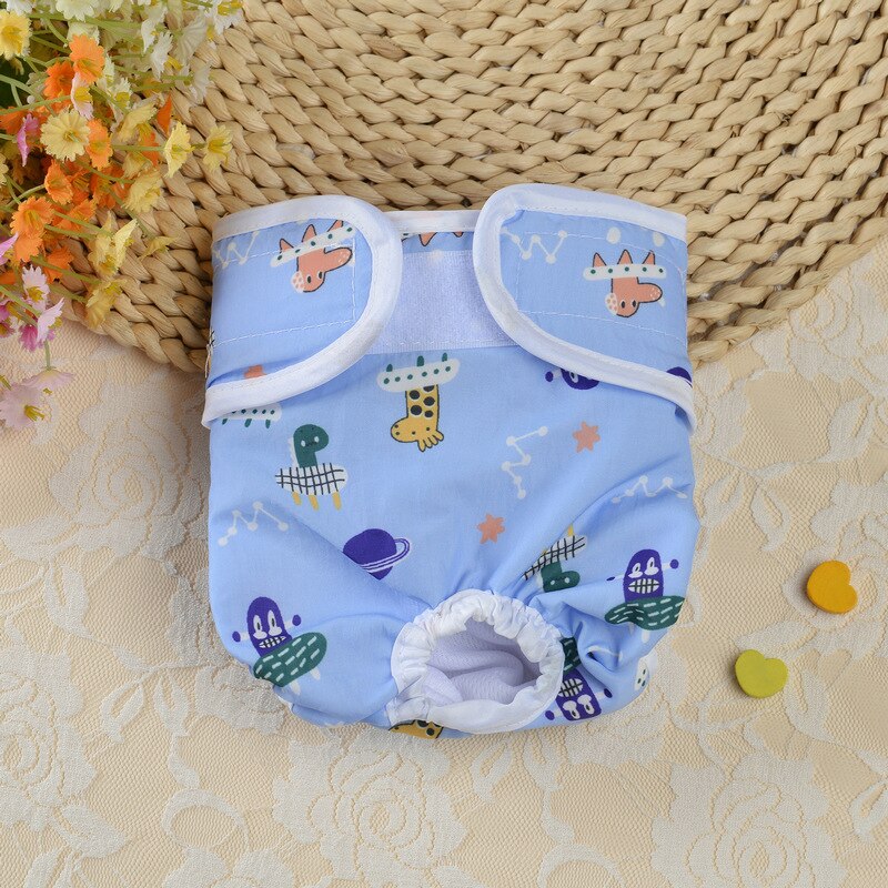 Cartoon Print Female Dog Diaper with Absorbent Pad