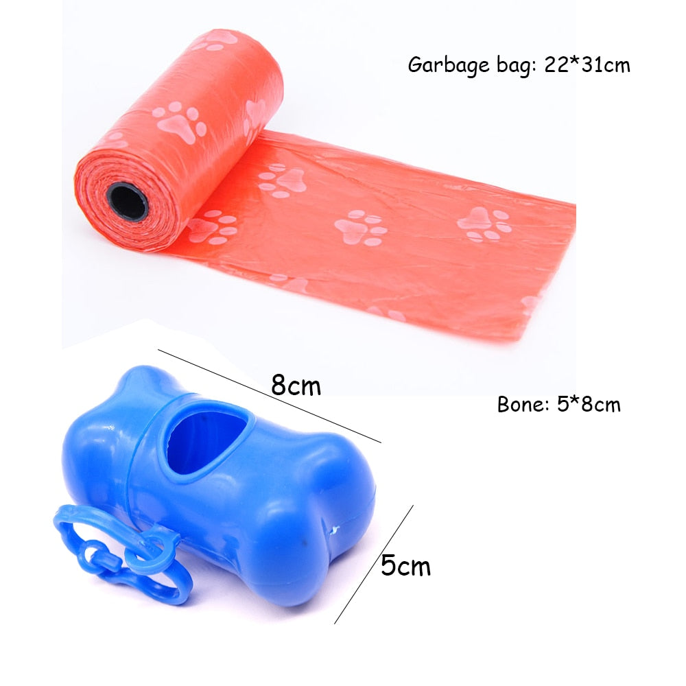 Dog Poop Bags with free bone dispenser (bag size 22cmX30cm for small to medium dogs)