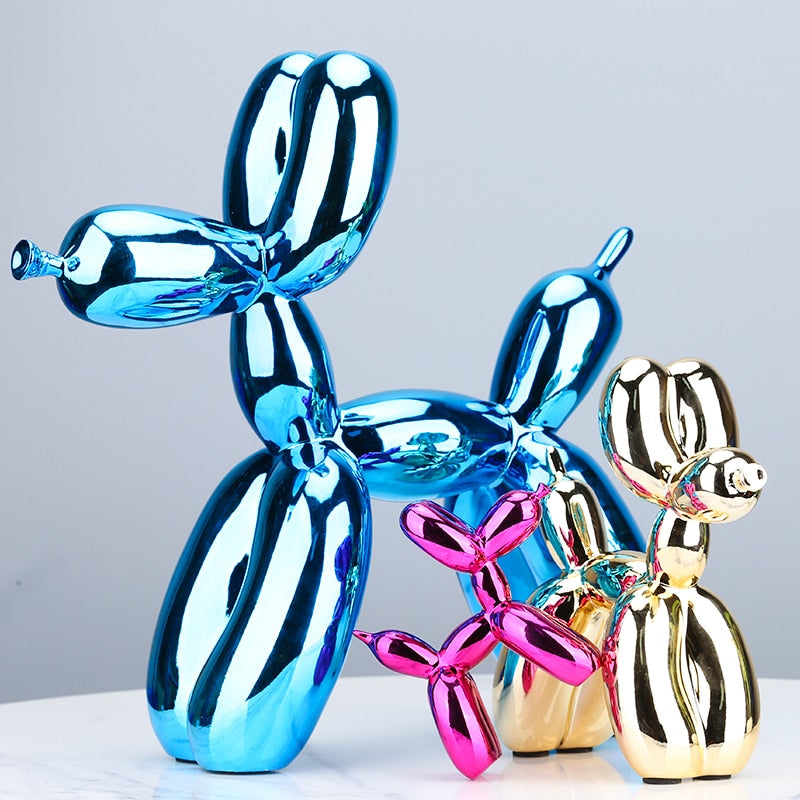 Electroplated Balloon Art Dog Sculpture